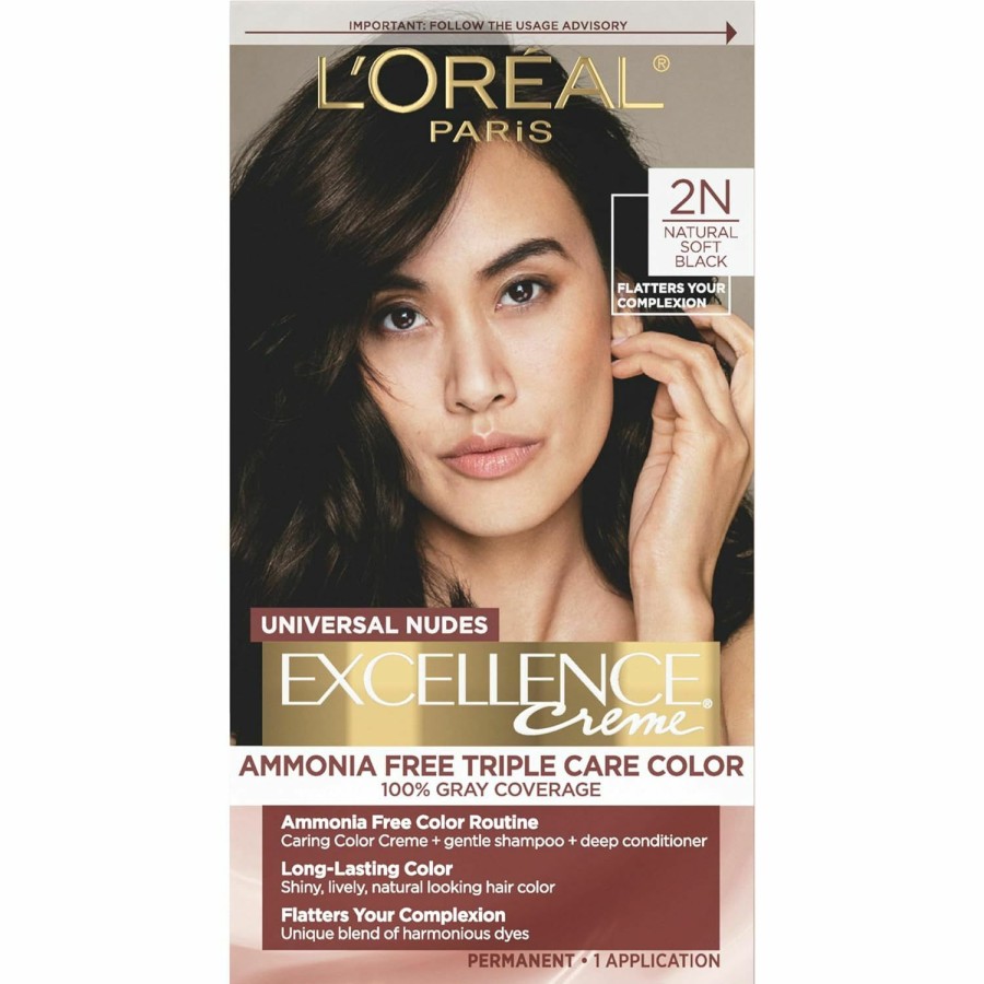 New Arrivals L'Oreal Paris | L'Oreal Paris Excellence Universal Nudes Permanent Hair Color, Ammonia Free Hair Dye For Gray Hair Coverage, 4N Natural Dark Brown, 1 Hair Dye Kit