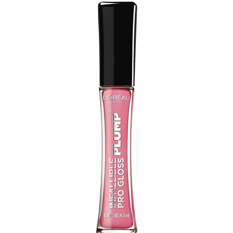 Makeup L'Oreal Paris | L'Oreal Paris Infallible Pro Gloss Plump Lip Gloss With Hyaluronic Acid, Long Lasting Plumping Shine, Lips Look Instantly Fuller And More Plump, Gleam, 0.21 Fl. Oz.