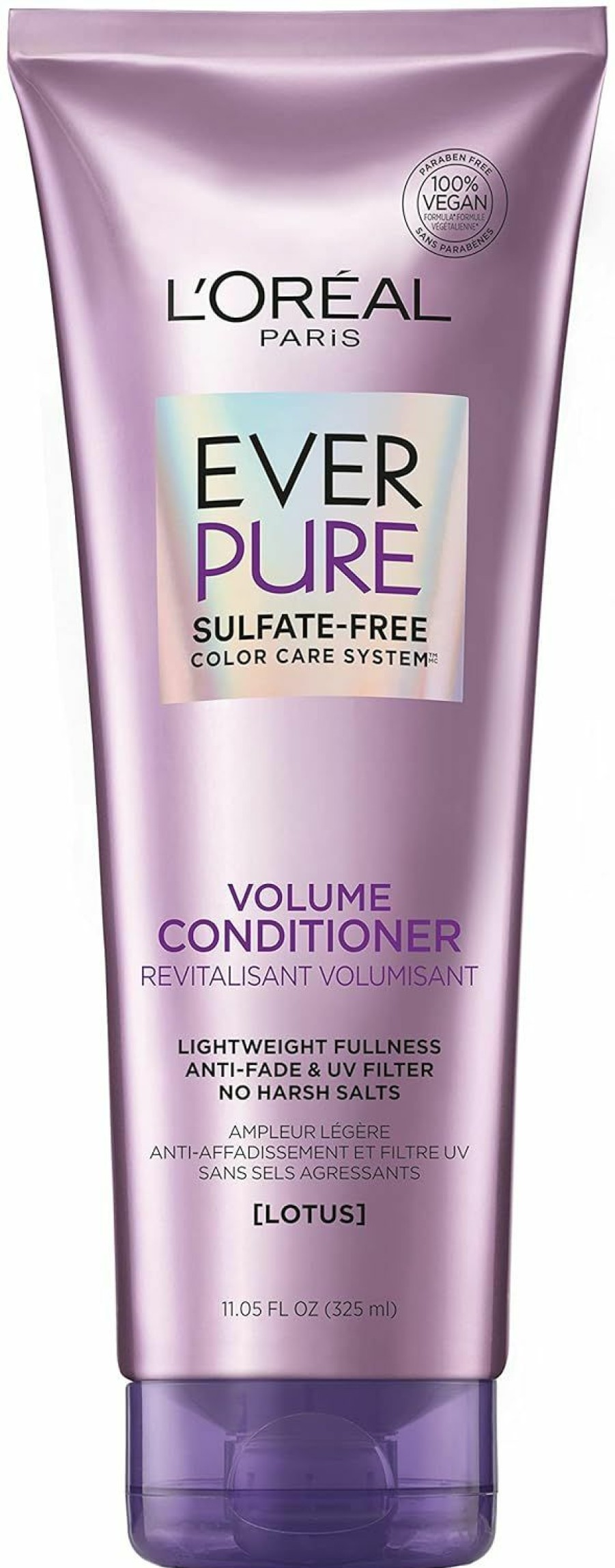 Best Sellers L'Oreal Paris | L'Oreal Paris Everpure Volume Sulfate Free Conditioner For Color-Treated Hair, Volume + Shine For Fine, Flat Hair, With Lotus Flower, 33.8 Fl; Oz (Packaging May Vary)