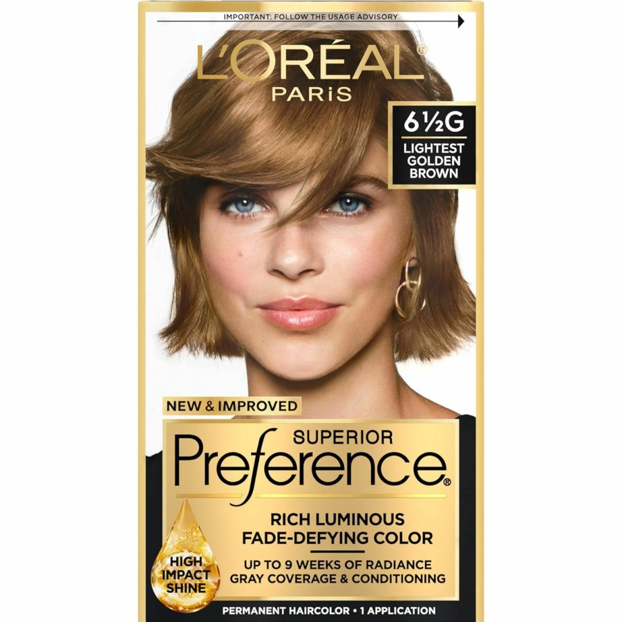 Hair Color L'Oreal Paris | L'Oreal Paris Superior Preference Fade-Defying + Shine Permanent Hair Color, 7.5A Medium Ash Blonde, Pack Of 2, Hair Dye