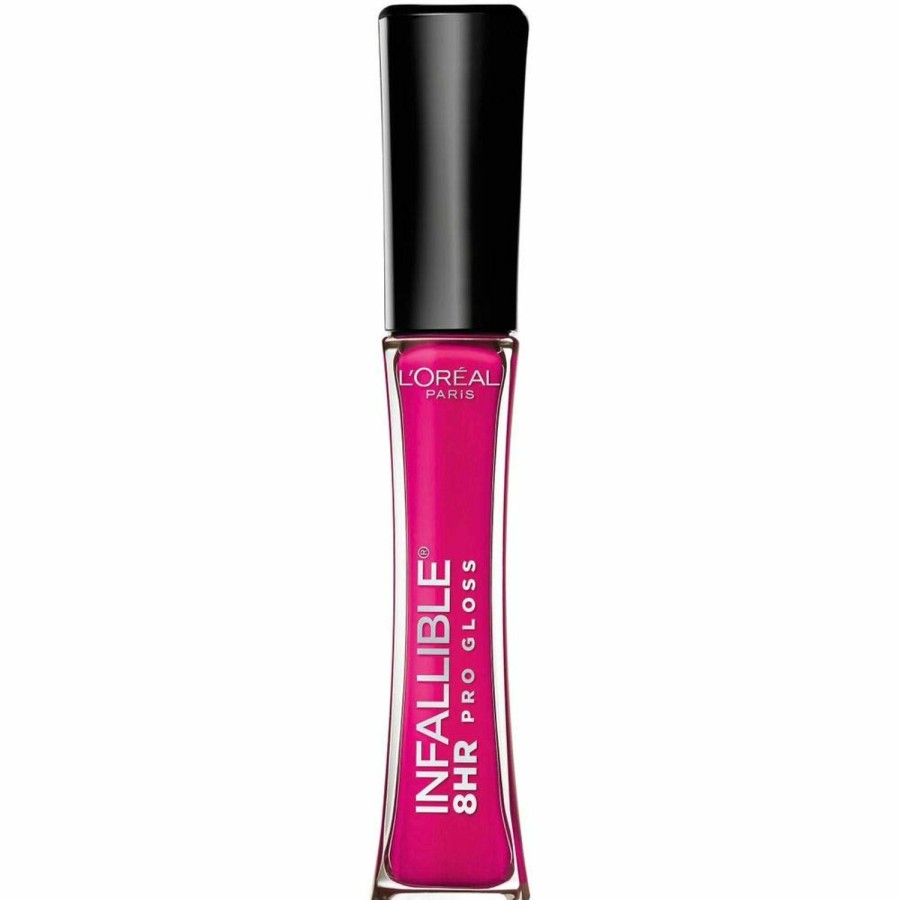 Makeup L'Oreal Paris | L'Oreal Paris Makeup Infallible 8 Hour Hydrating Lip Gloss, Cherry Flash, 0.21 Fl Oz