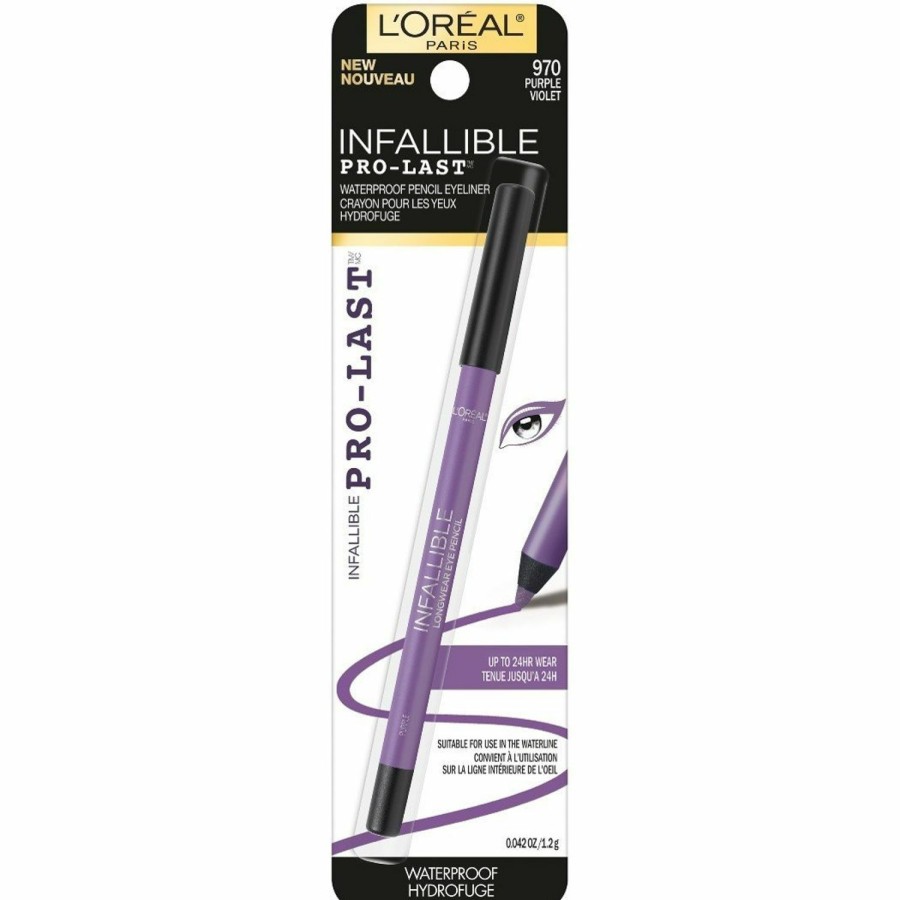 Makeup L'Oreal Paris | L'Oreal Paris Makeup Infallible Pro-Last Pencil Eyeliner, Waterproof And Smudge-Resistant, Glides On Easily To Create Any Look, Black, 0.042 Oz., 2 Count