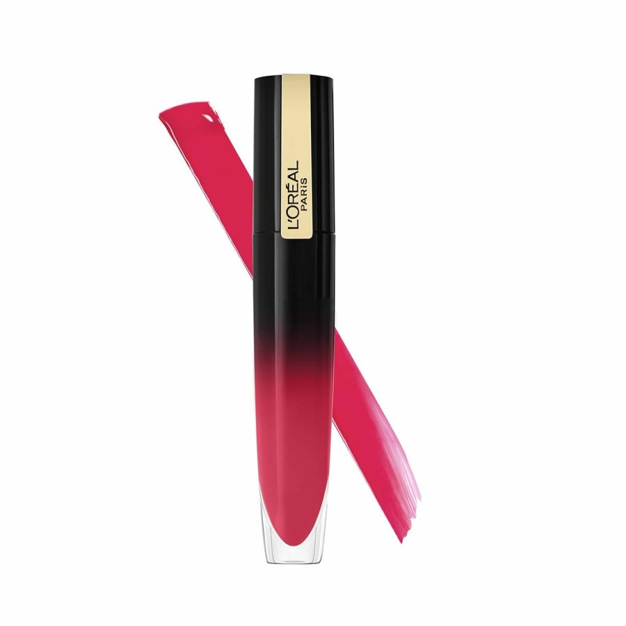 Beauty Essentials L'Oreal Paris | L'Oreal Paris Brilliant Signature Shiny Lip Stain Lipstick, Be Brilliant 0.21 Fl Oz.