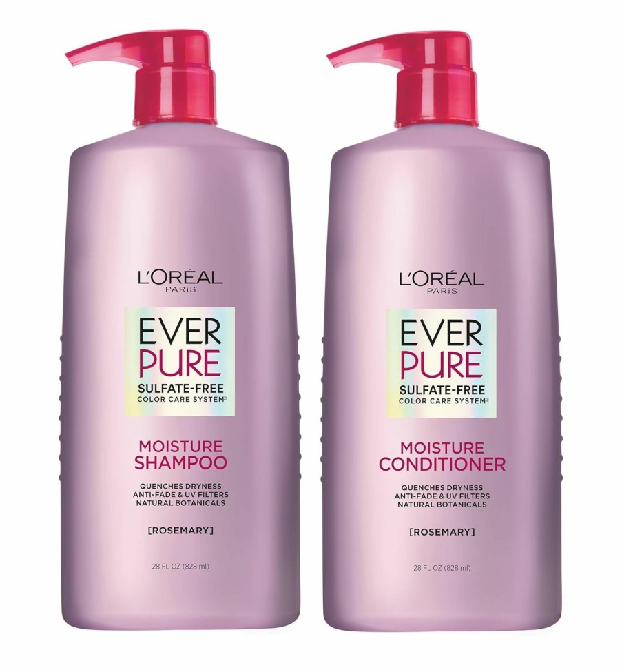 Best Sellers L'Oreal Paris | L'Oreal Paris Everpure Moisture Sulfate Free Shampoo And Conditioner Set, Hair Care For Color-Treated Hair With Rosemary Botanicals, 1 Kit