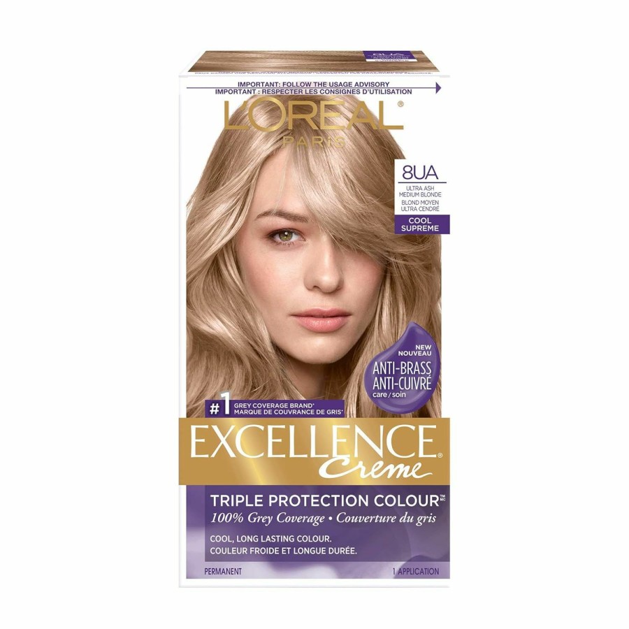 Hair Color L'Oreal Paris | L'Oreal Paris Excellence Creme Permanent Triple Care Hair Color, 02 Extra Light Natural Blonde, Gray Coverage For Up To 8 Weeks, All Hair Types, Pack Of 1