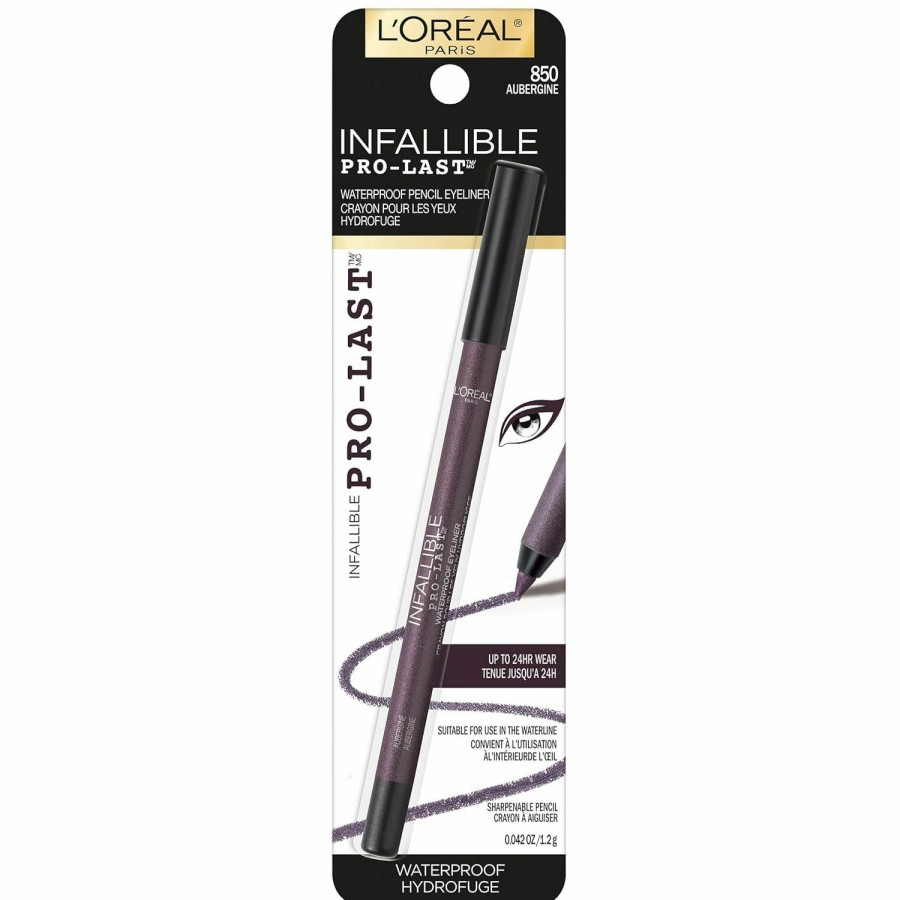 Makeup L'Oreal Paris | L'Oreal Paris Makeup Infallible Never Fail Original Mechanical Pencil Eyeliner With Built In Sharpener, Black, 0.008 Oz., 2 Count