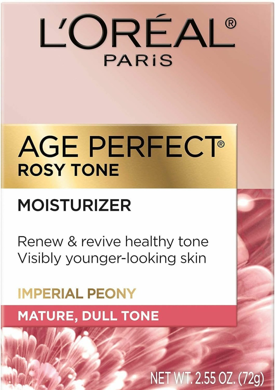 Beauty Essentials L'Oreal Paris | L'Oreal Paris Age Perfect Rosy Tone Anti-Aging Face Moisturizer, Renew & Revive Healthy Tone, Fragrance Free, 1.7 Oz