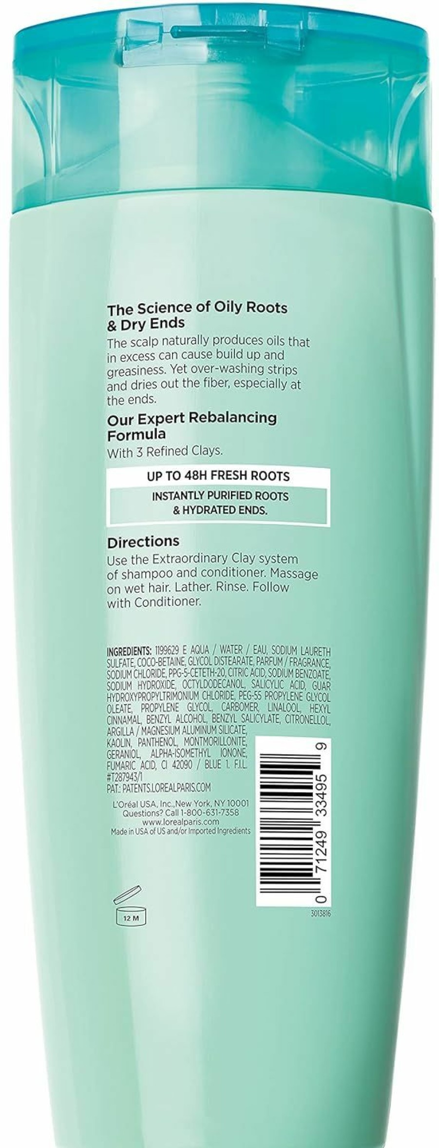 Best Sellers L'Oreal Paris | L'Oreal Paris Elvive Extraordinary Clay Rebalancing Shampoo, 12.6 Fl; Oz; (Packaging May Vary)