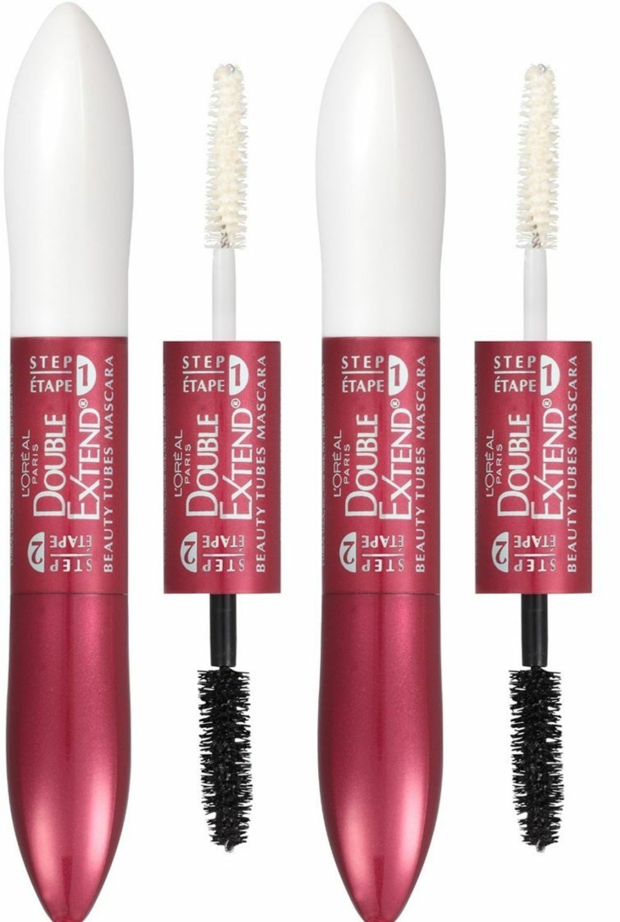 Best Sellers L'Oreal Paris | L'Oreal Paris Makeup Double Extend Beauty Tubes Lengthening 2 Step Mascara, Black, 1 Tube