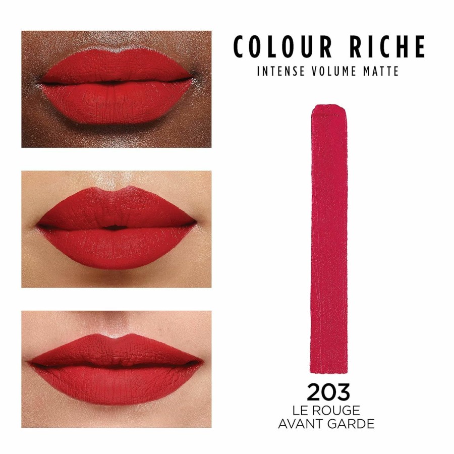 New Arrivals L'Oreal Paris | L'Oreal Paris Colour Riche Intense Volume Matte Lipstick, Lip Makeup Infused With Hyaluronic Acid For Up To 16Hr Wear, Worth It Intense, 0.06 Oz