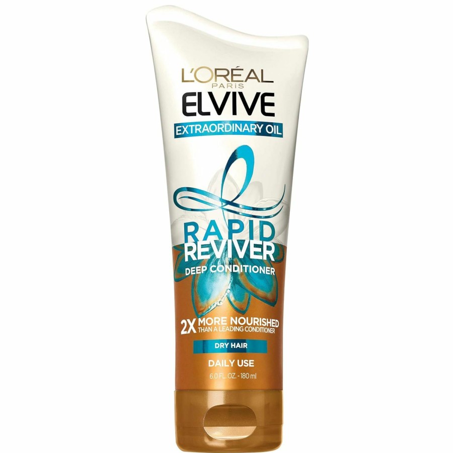 Best Sellers L'Oreal Paris | L'Oreal Paris Elvive Extraordinary Oil Rapid Reviver Deep Conditioner, Hydrates Dry Hair, No Leave-In Time, With Damage Repairing Serum And Hair Oil, 6 Oz.