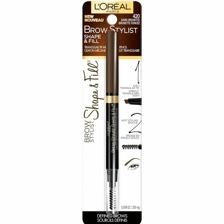 Makeup L'Oreal Paris | L'Oreal Paris Brow Stylist Shape & Fill Mechanical Eye Brow Makeup Pencil, Dark Brunette, 0.008 Oz.