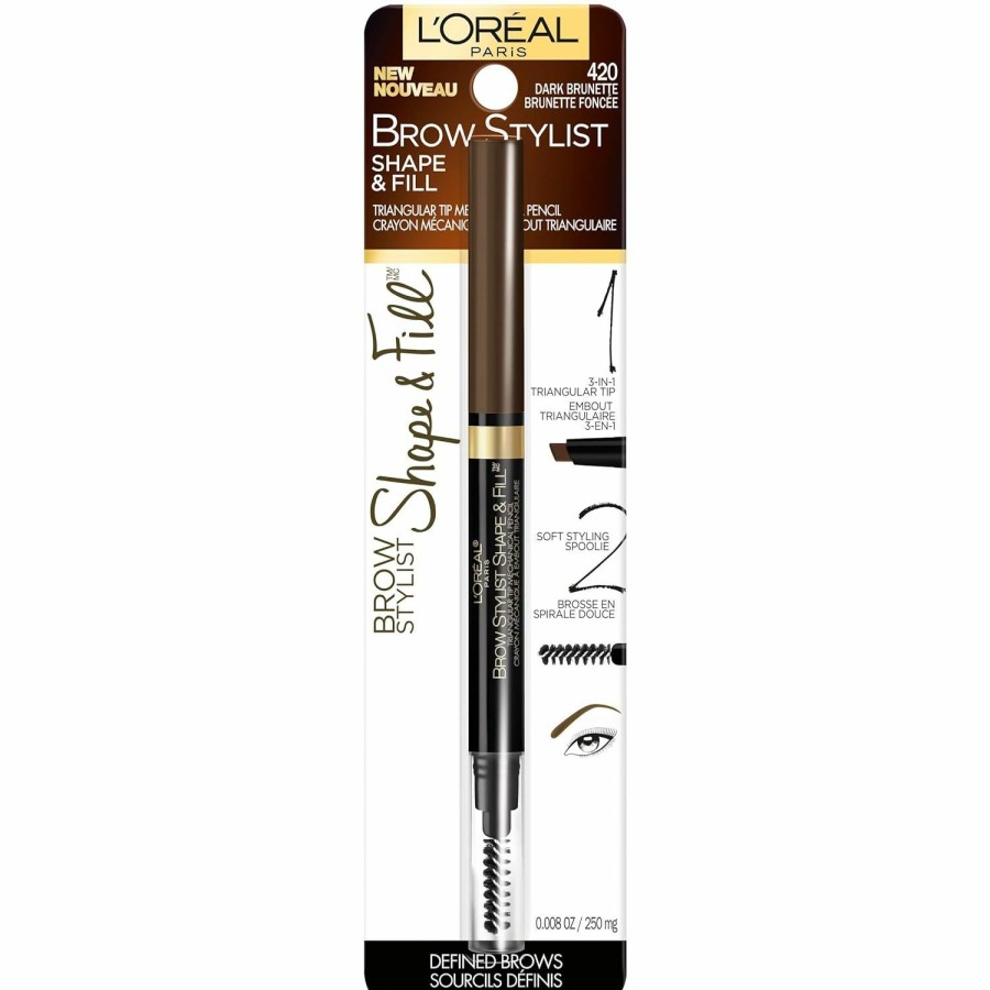 Makeup L'Oreal Paris | L'Oreal Paris Brow Stylist Shape & Fill Mechanical Eye Brow Makeup Pencil, Light Brunette, 0.008 Oz.