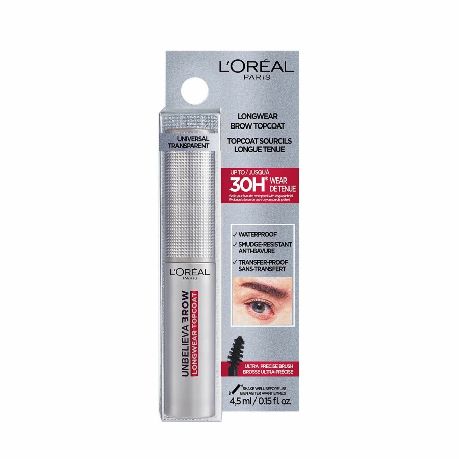 Makeup L'Oreal Paris | L'Oreal Paris Unbelieva-Brow Longwear Waterproof Tinted Brow Gel, Smudge-Resistant, Transfer- Proof, Quick Drying, Easy And Quick Application With Precise Brush, Black, 0.15 Fl. Oz.