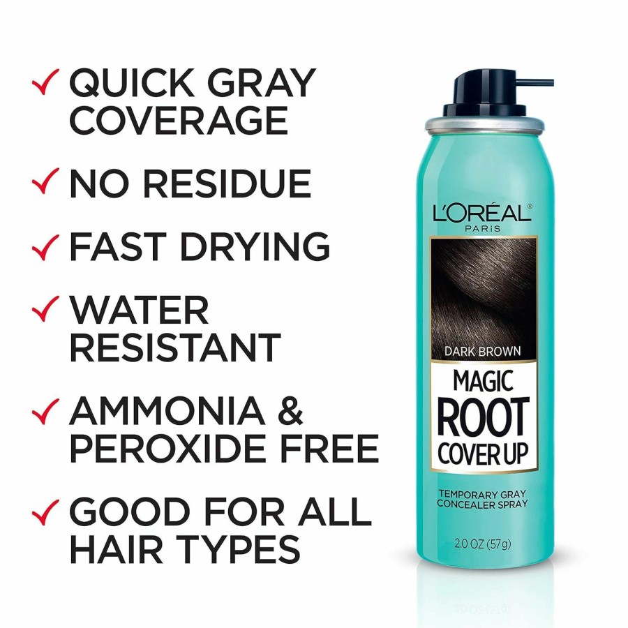 Featured Deals L'Oreal Paris | L'Oreal Paris Root Cover Up Temporary Gray Concealer Spray Dark Brown 2 Oz (Pack Of 2) (Packaging May Vary)