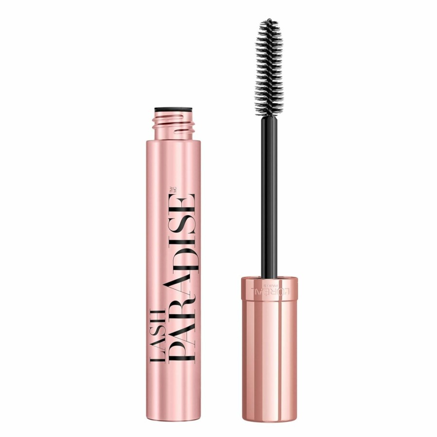 Beauty Essentials L'Oreal Paris | L'Oreal Paris Makeup Lash Paradise Mascara, Voluptuous Volume, Intense Length, Feathery Soft Full Lashes, No Flaking, No Smudging, No Clumping, Mystic Black, 0.28 Fl Oz (Pack Of 1)