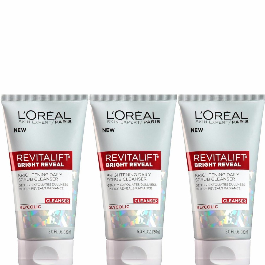 Skincare L'Oreal Paris | L'Oreal Paris Skincare Revitalift Bright Reveal Facial Cleanser With Glycolic Acid, Anti-Aging Daily Face Cleanser To Exfoliate Dullness And Brighten Skin, 5 Fl Oz (Pack Of 1)