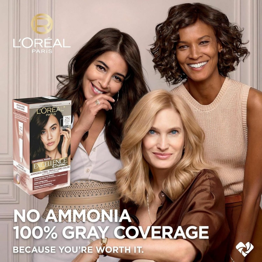 Featured Deals L'Oreal Paris | L'Oreal Paris Excellence Universal Nudes Permanent Hair Color, Ammonia Free Hair Dye For Gray Hair Coverage, 6N Natural Light Brown, 1 Hair Dye Kit