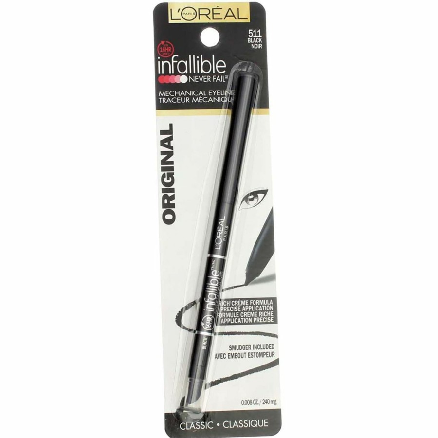 Makeup L'Oreal Paris | L'Oreal Paris Makeup Infallible Never Fail Original Mechanical Pencil Eyeliner With Built In Sharpener, Slate, 0.008 Oz.