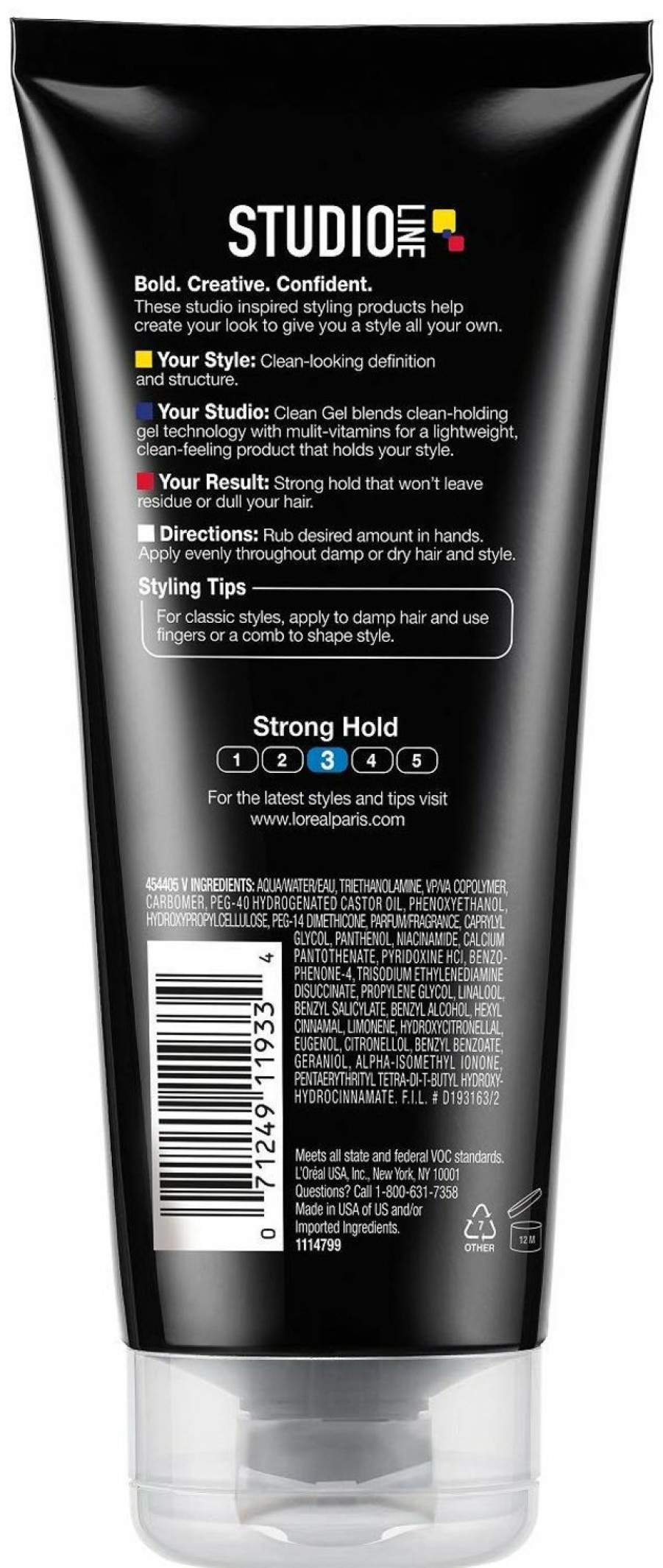 Hair Care L'Oreal Paris | L'Oreal Paris Studio Line Clear Minded Clean Gel - Strong Hold 6.8 Fl; Oz.