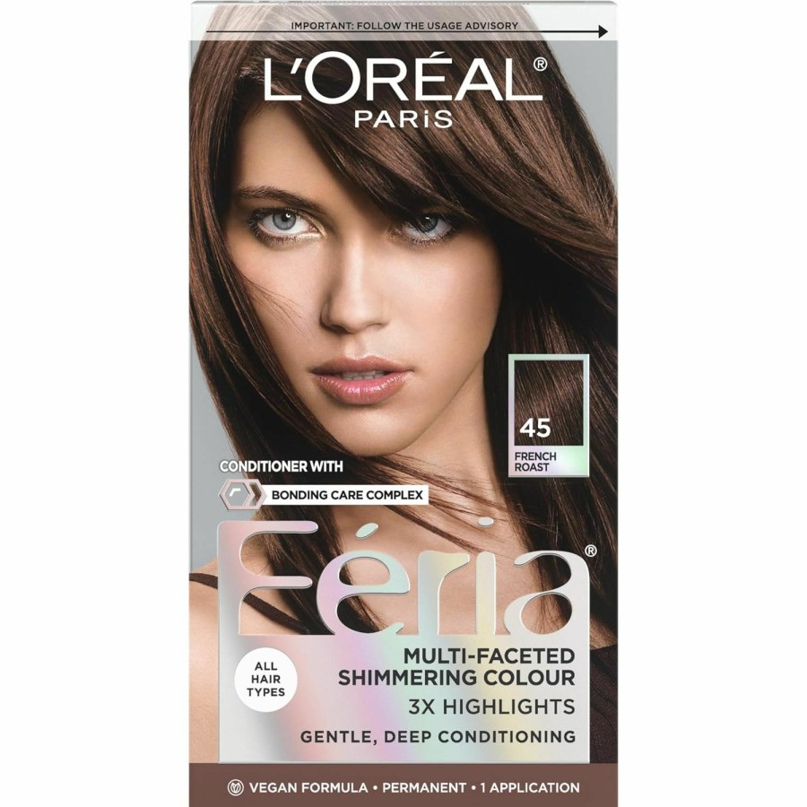 Hair Color L'Oreal Paris | L'Oreal Paris Feria Multi-Faceted Shimmering Permanent Hair Color, 36 (Chocolate Cherry) Deep Burgundy Brown, Pack Of 1 Hair Dye Kit