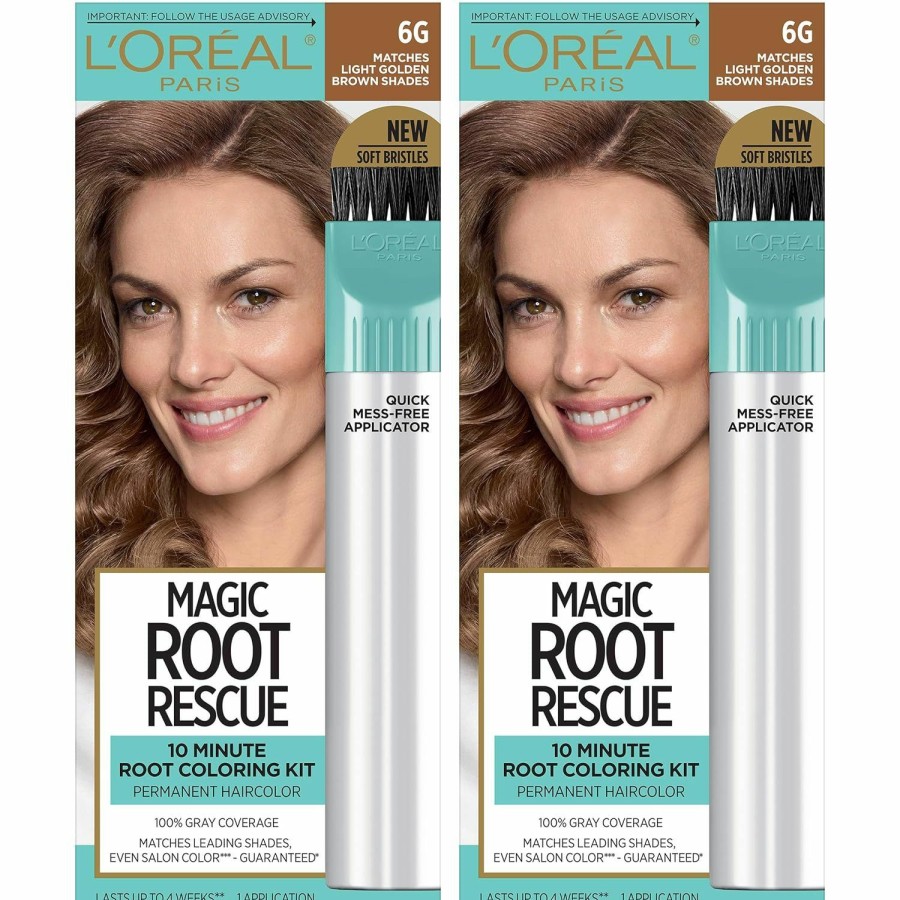 Hair Color L'Oreal Paris | L'Oreal Paris Magic Root Rescue 10 Minute Root Hair Coloring Kit, Permanent Hair Color With Quick Precision Applicator, 100 Percent Gray Coverage, 3 Soft Black, 2 Count