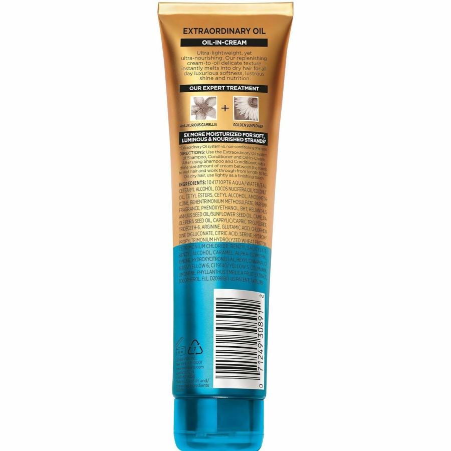 Beauty Essentials L'Oreal Paris | L'Oreal Paris Elvive Extraordinary Oil Transforming Oil-In-Cream, With Coconut Oil, 5.1 Fl; Oz; (Packaging May Vary)