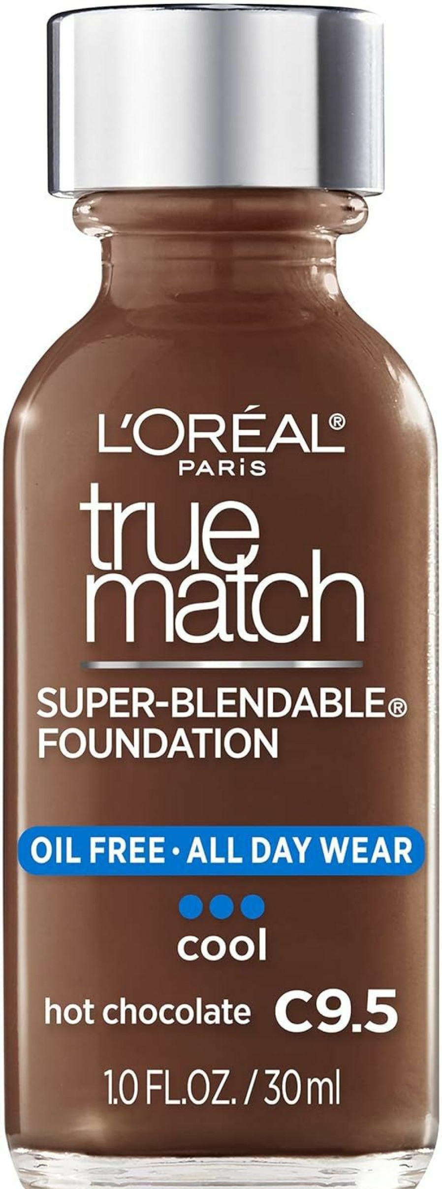 Beauty Essentials L'Oreal Paris | L'Oreal Paris Makeup True Match Super-Blendable Liquid Foundation, Dark Chocolate C12, 1 Fl Oz,1 Count