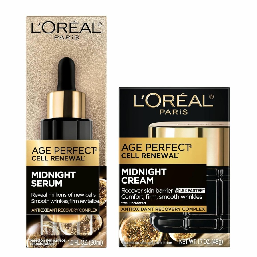 Skincare L'Oreal Paris | L'Oreal Paris Age Perfect Anti-Aging Midnight Cream, Reduce Wrinkles & Firm 1.7Oz + Serum Sample