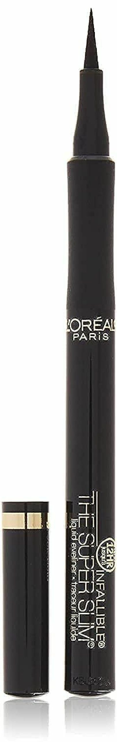 Makeup L'Oreal Paris | L'Oreal Paris Makeup Infallible Super Slim Long-Lasting Liquid Eyeliner, Ultra-Fine Felt Tip, Quick Drying Formula, Glides On Smoothly, Black, Pack Of 1