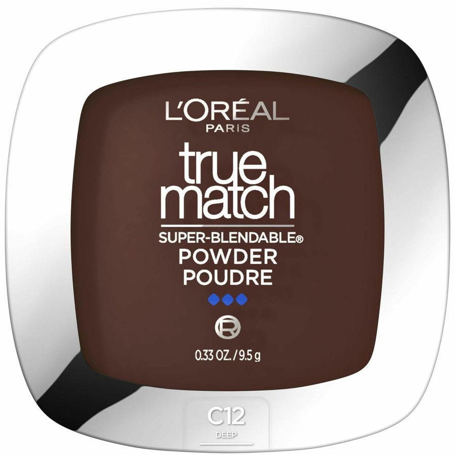 Beauty Essentials L'Oreal Paris | L'Oreal Paris True Match Super Blendable Oil Free Powder Foundation, N6 Medium, 0.33 Oz, Packaging May Vary