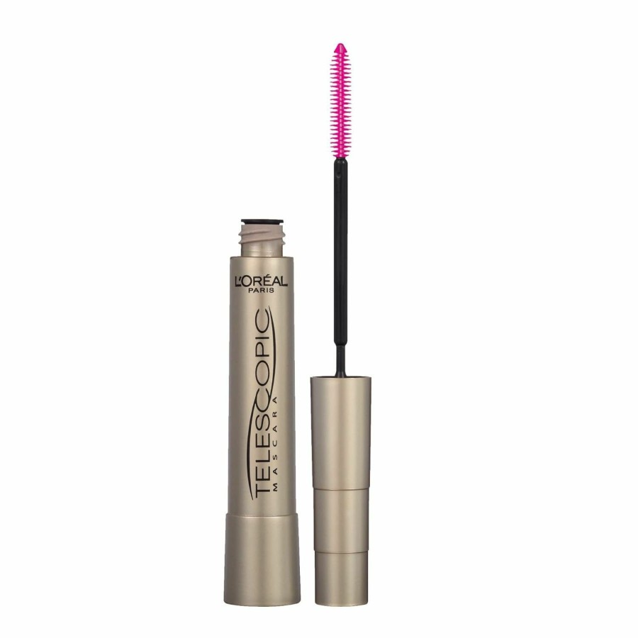 Beauty Essentials L'Oreal Paris | L'Oreal Paris Makeup Telescopic Original Lengthening, Lash Separating Mascara With Dual Precision Brush, Washable, Carbon Black, 0.27 Fl Oz., 2 Count