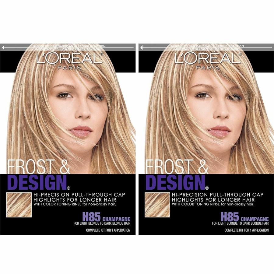 Beauty Essentials L'Oreal Paris | L'Oreal Paris Frost And Design Cap Hair Highlights For Long Hair, Champagne, 2 Count