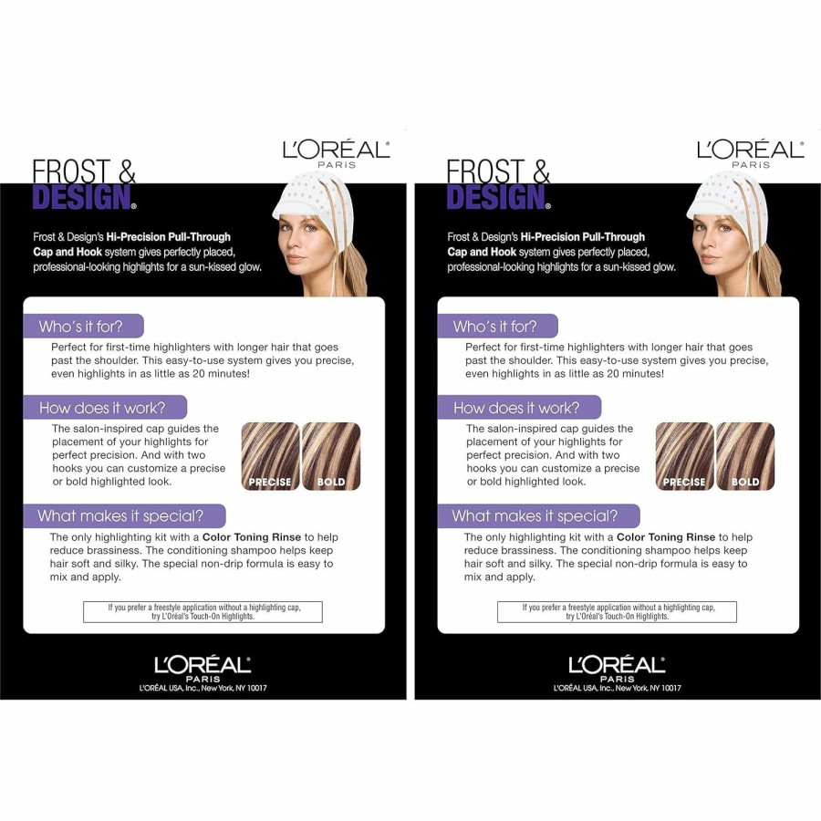 Beauty Essentials L'Oreal Paris | L'Oreal Paris Frost And Design Cap Hair Highlights For Long Hair, Champagne, 2 Count