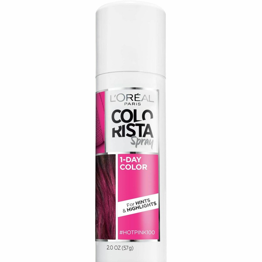 Hair Color L'Oreal Paris | L'Oreal Paris Colorista 1-Day Washable Temporary Hair Color Spray, Hot Pink, 2 Ounces