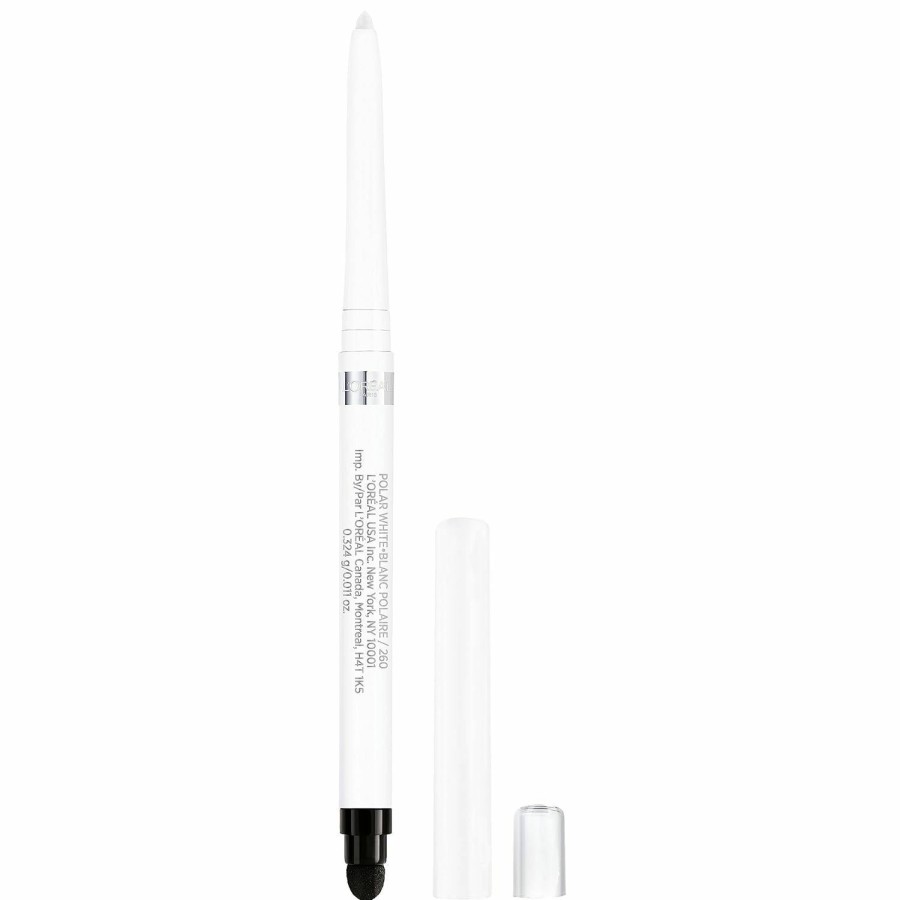 New Arrivals L'Oreal Paris | L'Oreal Paris Infallible Grip Mechanical Gel Eyeliner Pencil, Smudge-Resistant, Waterproof Eye Makeup With Up To 36Hr Wear, Polar White, 0.01 Oz