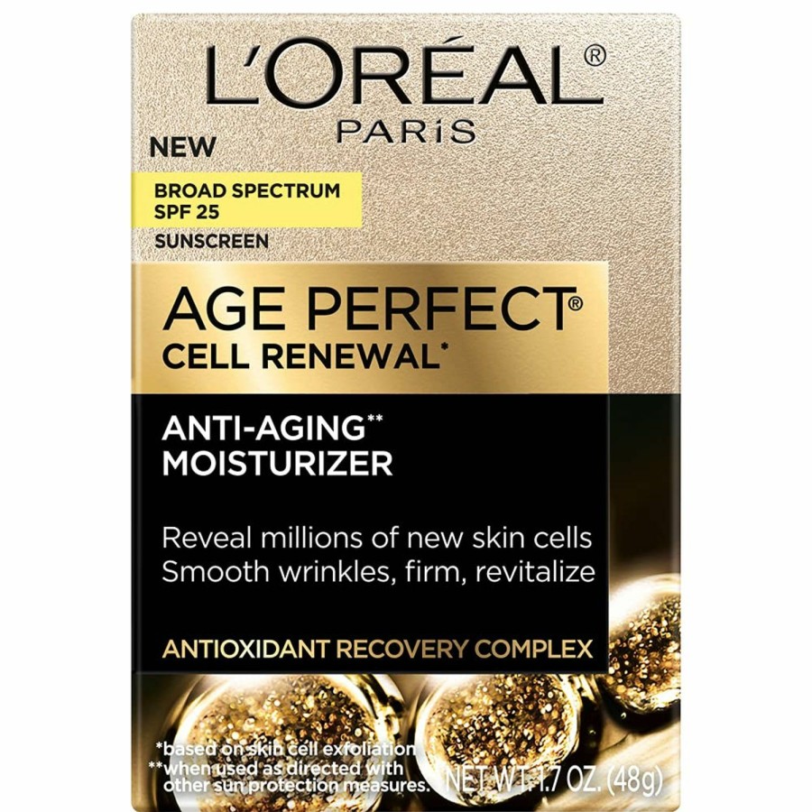 Beauty Essentials L'Oreal Paris | Loreal Paris Age Perfect Cell Renewal Anti-Aging Day Moisturizer With Broad Spectrum Spf 25 Sunscreen, Antioxidants, And Vitamin E 1.7Oz