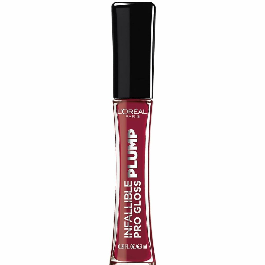 Makeup L'Oreal Paris | L'Oreal Paris Infallible Pro Gloss Plump Lip Gloss With Hyaluronic Acid, Long Lasting Plumping Shine, Lips Look Instantly Fuller And More Plump, Flush, 0.21 Fl. Oz.