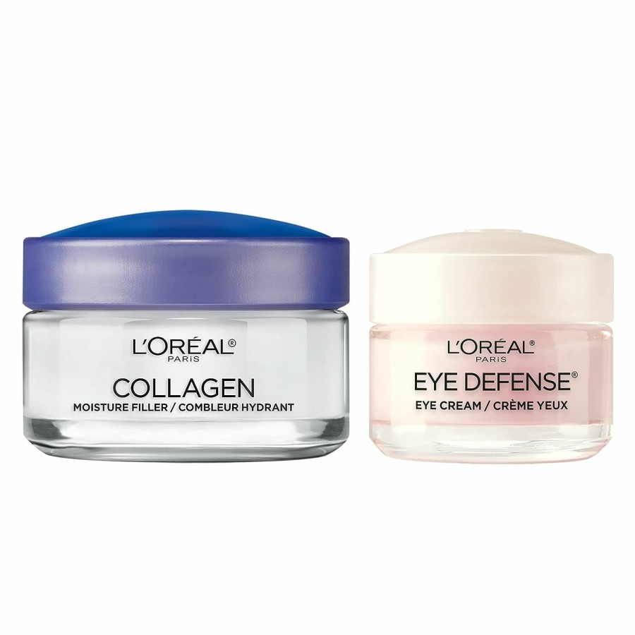 Skincare L'Oreal Paris | L'Oreal Paris Collagen Face Moisturizer Day And Night Cream, 1.7 Oz + Dermo-Expertise Eye Defense Eye Cream, 0.5 Oz