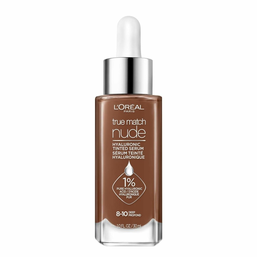 Hyaluron Hub L'Oreal Paris | L'Oreal Paris True Match Nude Hyaluronic Tinted Serum Foundation With 1% Hyaluronic Acid, Rich Deep, 1 Fl. Oz.