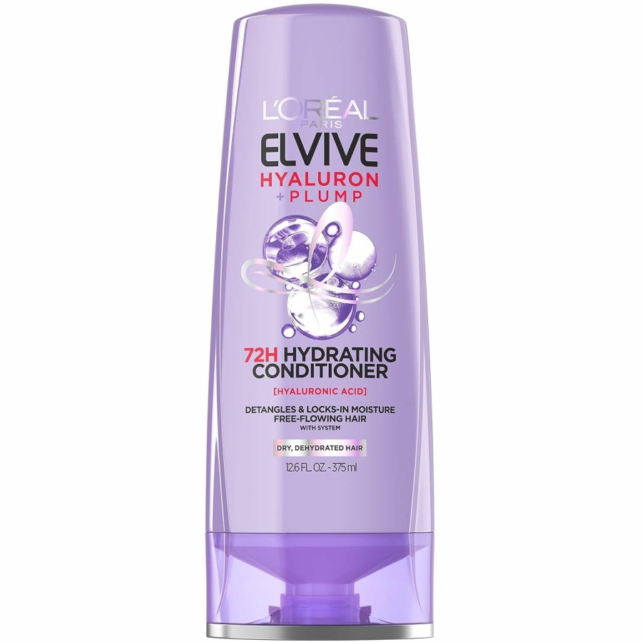 New Arrivals L'Oreal Paris | L'Oreal Paris Elvive Hyaluron Plump Hydrating Conditioner For Dehydrated, Dry Hair Infused With Hyaluronic Acid Care Complex, Paraben-Free, 12.6 Fl Oz