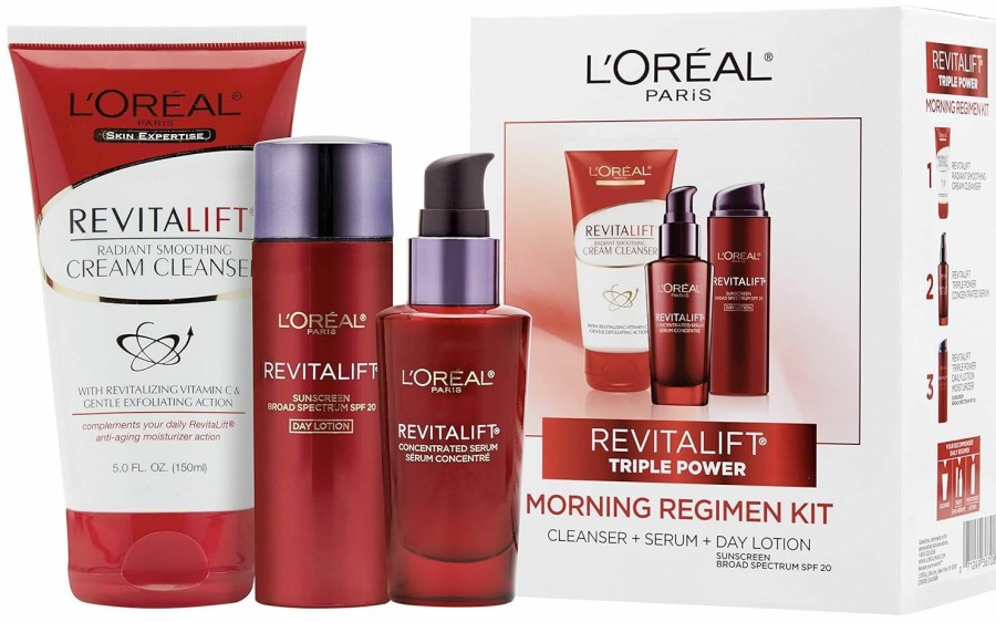 Beauty Essentials L'Oreal Paris | L'Oreal Paris Revitalift Triple Power Anti-Aging Concentrated Face Serum, Hyaluronic Acid And Pro-Xylane, Reduces Wrinkles 1 Oz