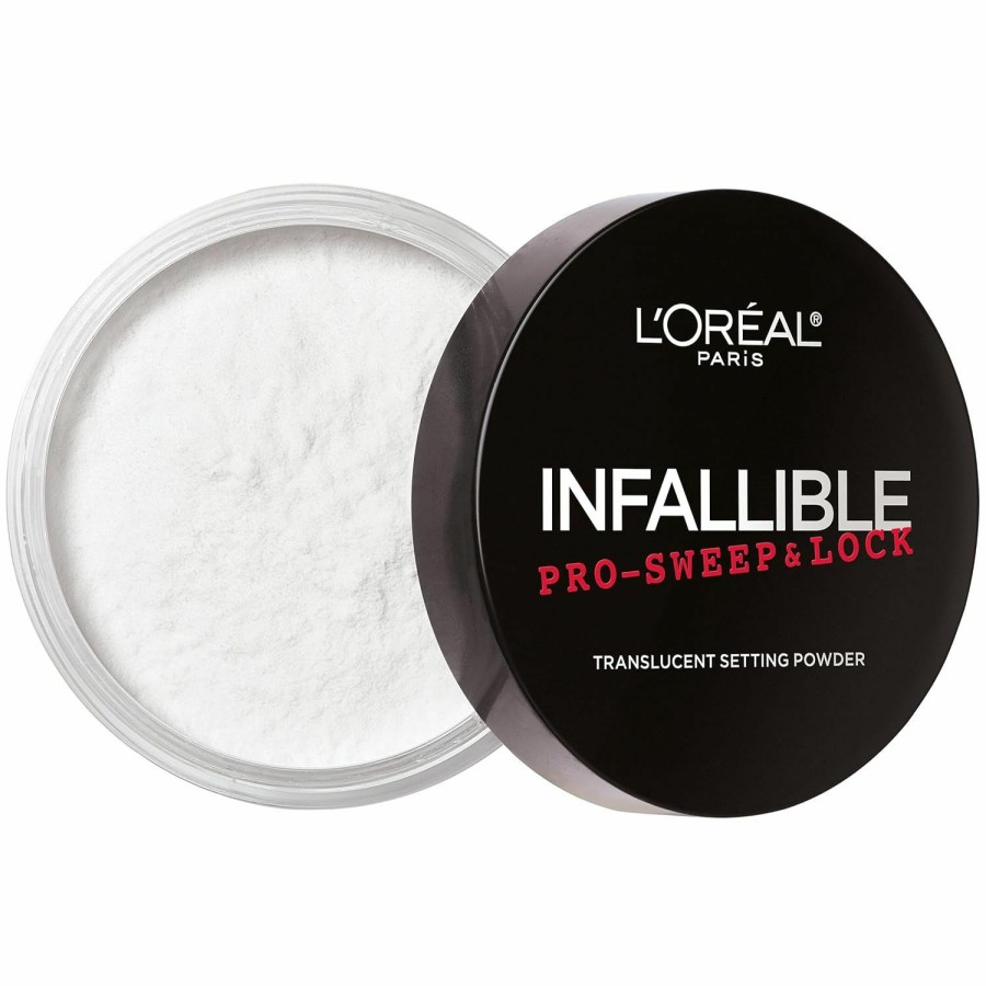 Beauty Essentials L'Oreal Paris | L'Oreal Paris Makeup Infallible Pro Sweep And Lock Translucent Loose Setting Powder, Controls Shine And Blurs Pores, Sets Makeup, Long-Lasting & Lightweight, 2 Count