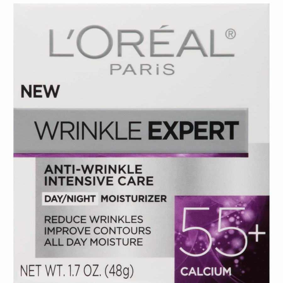 Beauty Essentials L'Oreal Paris | L'Oreal Paris Wrinkle Expert 55+ Anti-Aging Face Moisturizer With Calcium, Non-Greasy, Suitable For Sensitive Skin 1.7 Fl. Oz