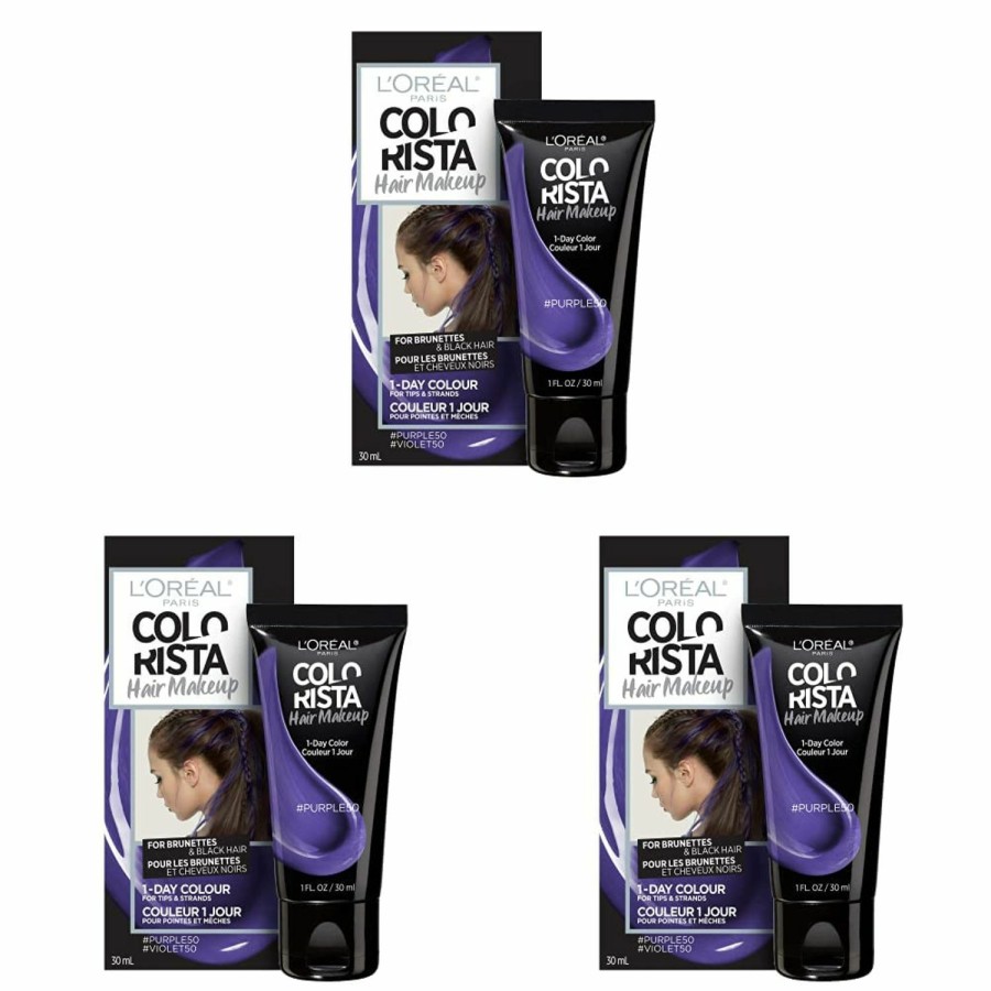 Hair Color L'Oreal Paris | L'Oreal Paris Hair Makeup Temporary 1-Day Hair Color For Brunettes, Blue 60, 1 Fl Oz