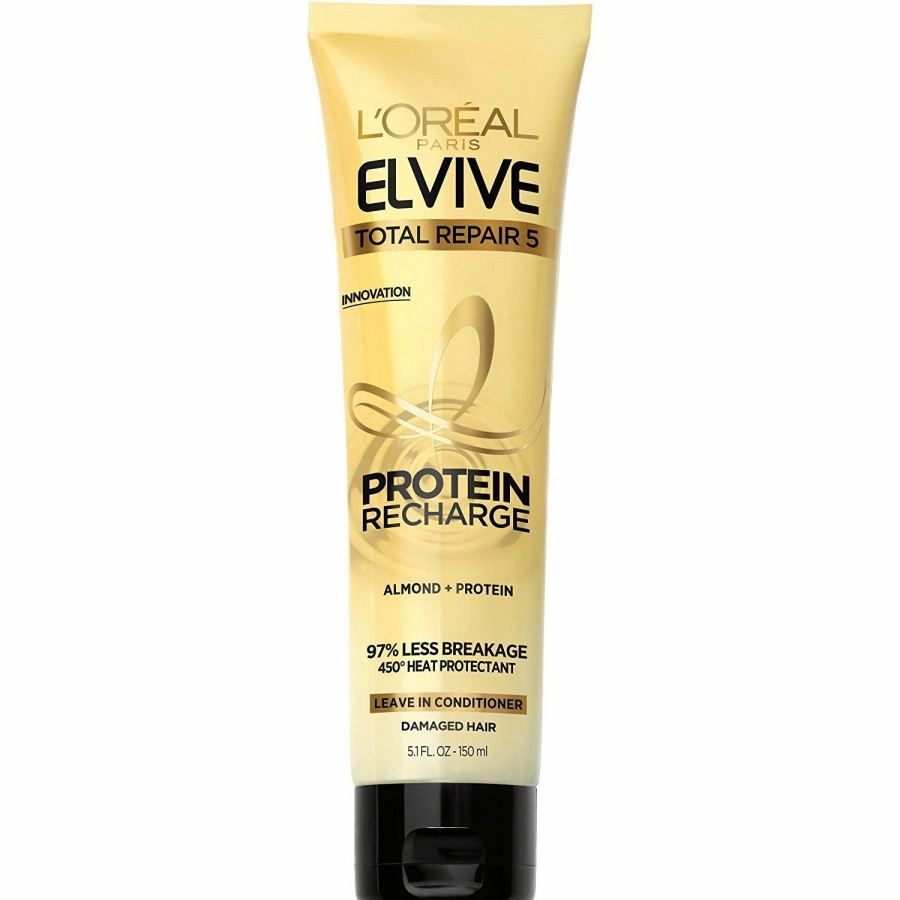 Hair Care L'Oreal Paris | L'Oreal Paris Elvive Total Repair 5 Protein Recharge Leave In Conditioner Treatment And Heat Protectant, 5.1 Ounce