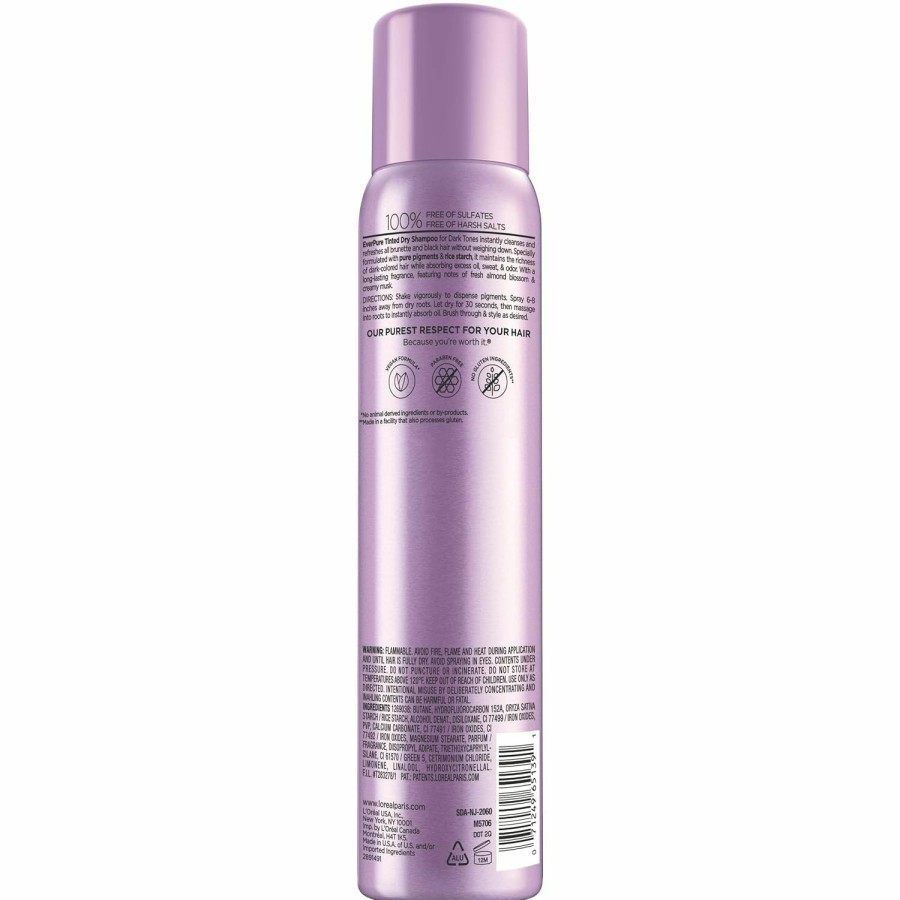 Hair Care L'Oreal Paris | L'Oreal Paris Everpure Sulfate Free Tinted Dry Shampoo For Light Hair, For Blonde Hair, Absorbs Oil, Refreshes Colored Hair, With Rice Starch, Vegan Formula, Paraben Free, Gluten Free, 4 Fl Oz