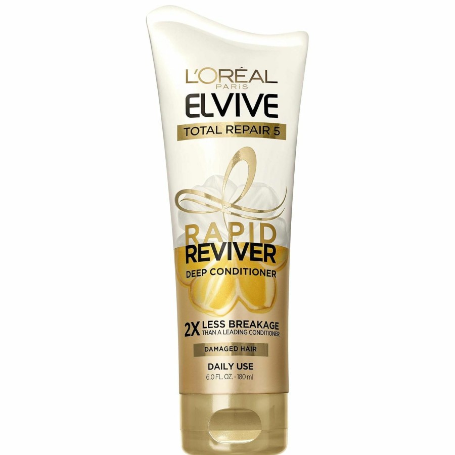 Best Sellers L'Oreal Paris | L'Oreal Paris Elvive Total Repair 5 Rapid Reviver Deep Conditioner, Repairs Damaged Hair, No Leave-In Time, Heat Protectant, With Damage Repairing Serum And Protein, 6 Oz.