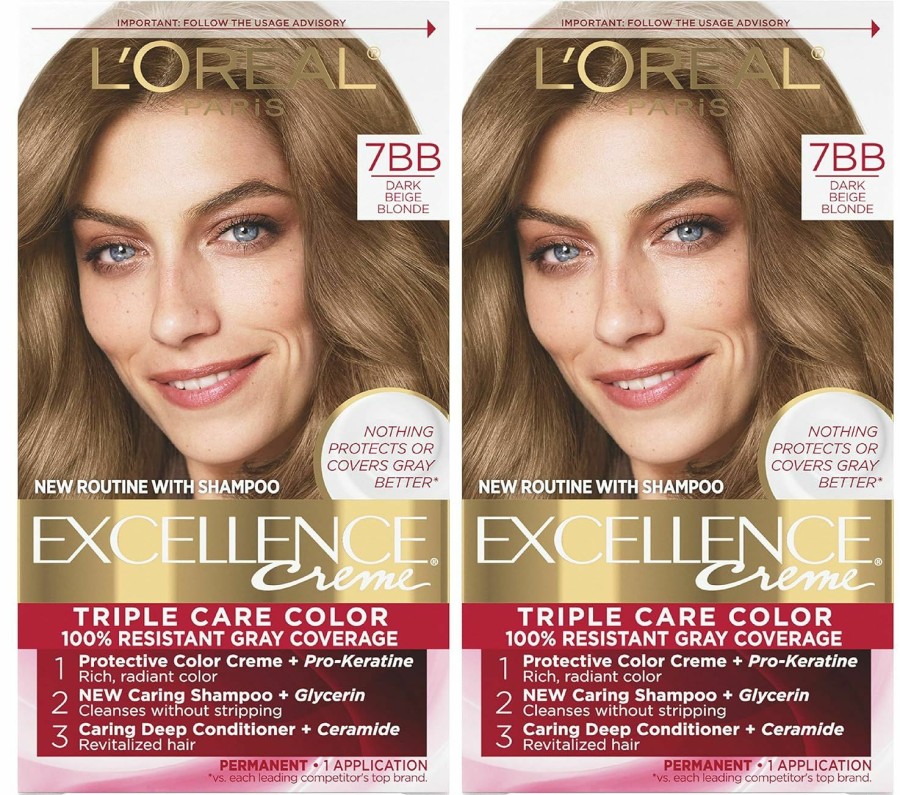 Hair Color L'Oreal Paris | L'Oreal Paris Excellence Creme Permanent Triple Care Hair Color, 01 Extra Light Ash Blonde, Gray Coverage For Up To 8 Weeks, All Hair Types, Pack Of 1