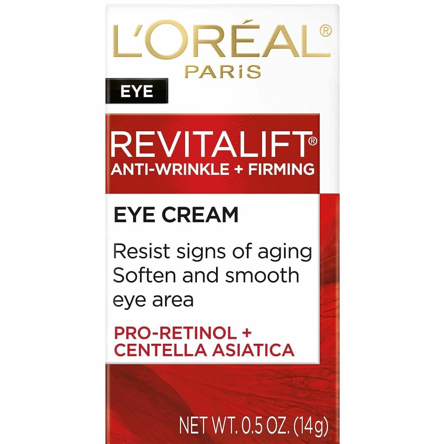 Skincare L'Oreal Paris | L'Oreal Paris Revitalift Anti-Wrinkle And Firming Eye Cream, Reduce Dark Circles, Pro Retinol, Fragrance Free 1.7 Oz